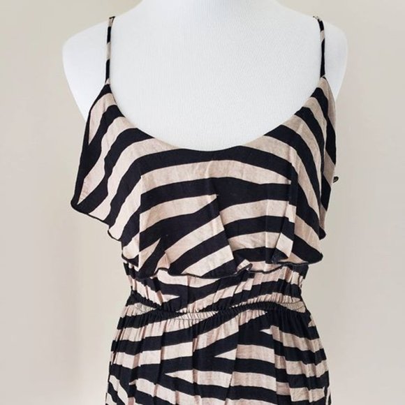Soprano Black & Beige Tan Stripe Sundress - Picture 7 of 7
